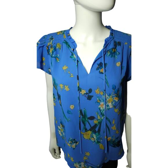 CeCe Women's Tropic Night Island Oasis Flutter Sleeve Blouse Top Size XL NWT - Picture 5 of 6